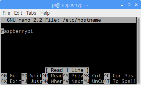 Changing the hostname of the Raspberry Pi.