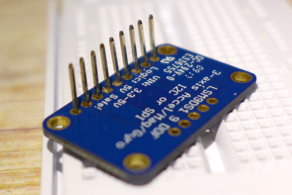 LSM9DS1 Adafruit Breakout Board with pins soldered