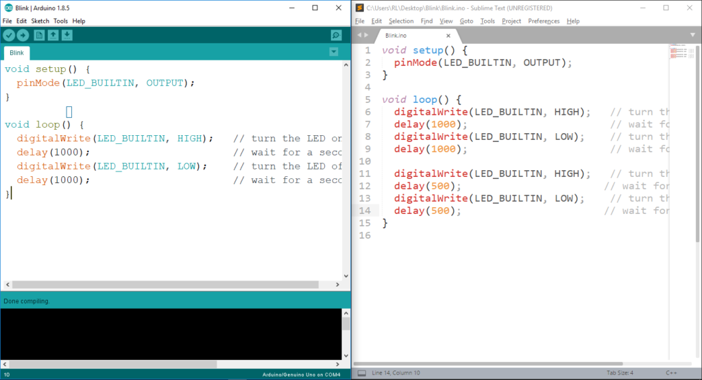 Arduino Modified Using an External Text Editor in Arduino IDE - Radish Logic