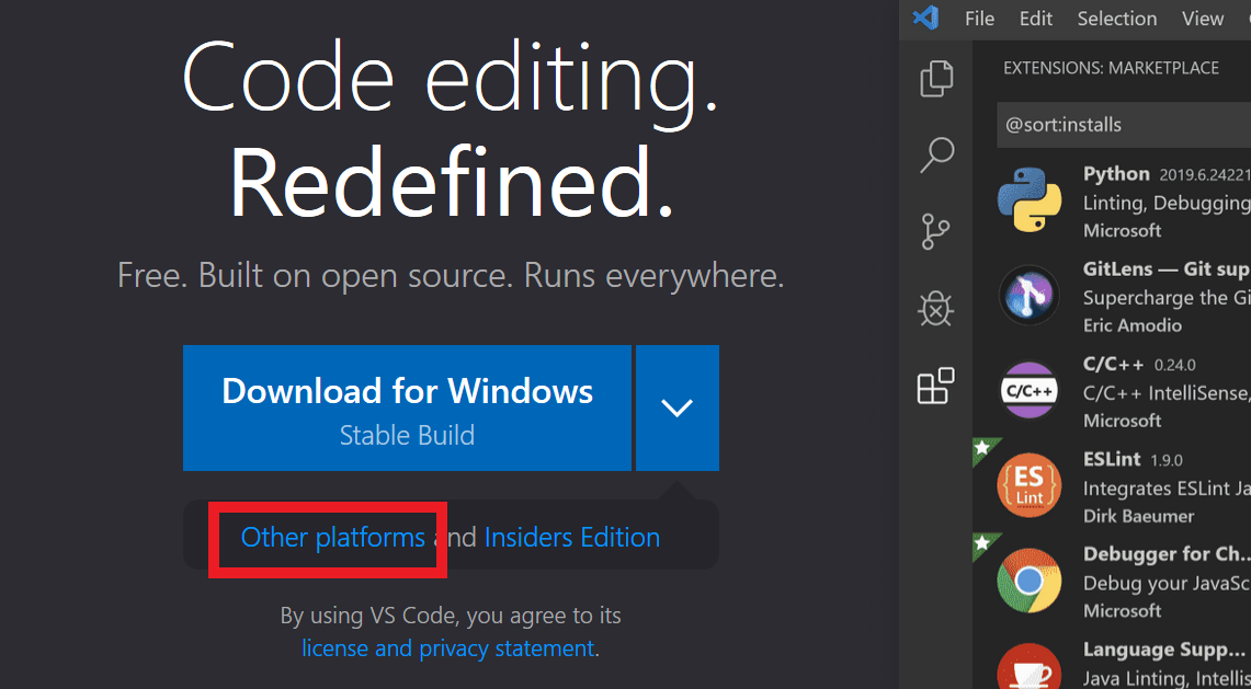 installing visual studio code installing visual studio code